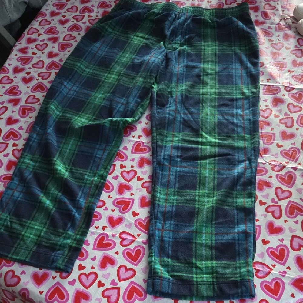 Wondershop Blue and Green Plaid Sweatpants Mens Large